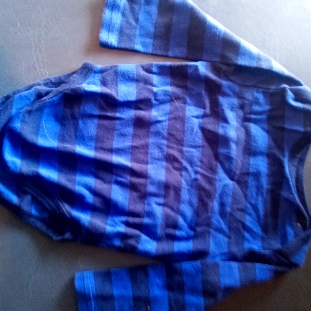 Blue stripe onesie